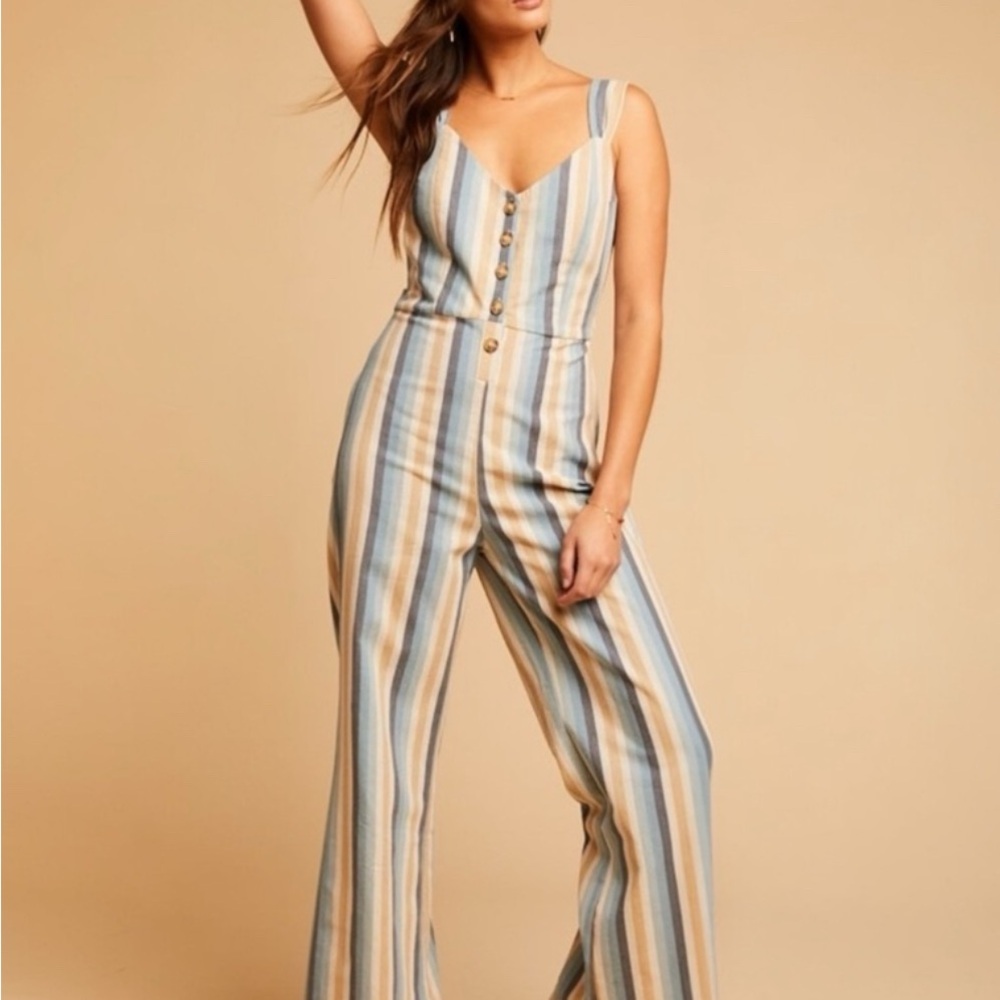 Knot Sisters Striped Jumpsuit - XS